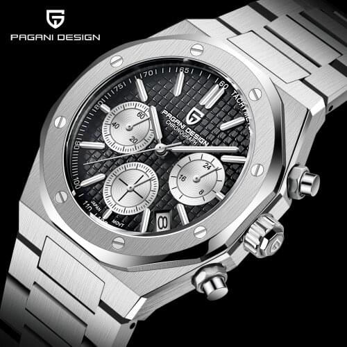 2021 PAGANI DESIGN New Mens 200m Waterproof Timing Quartz Watch Seiko VK63 Sapphire Glass 40mm Quartz Clock Relogio Masculino