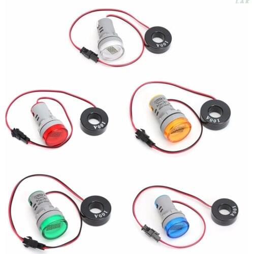 AC 220V 0-100A Digital Ammeter 22mm Display Monitor Current Measuring Meter M13 dropship