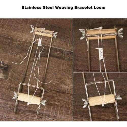 Wood Weaving Beading Loom Set for Jewelry Bracelets Necklaces Make DIY Handmade Knitting Machine Best Gifts