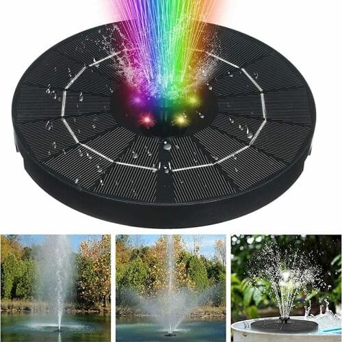 For Garden Pool Pond Solar Floating Water Fountain Pump With Colorful LED Fountain Pond Garden Patio Decor Lawn Decoration