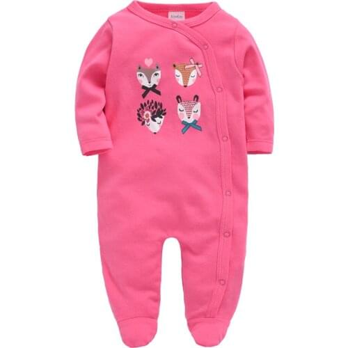 Kavkas Baby Girl Romper Long Sleeve 100% Cotton Soft Babies Clothes One Piece Cute Design Newborn Jumpsuit Pajamas