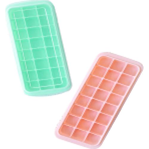 24-grids Ice Box With Lid Household Silicone Ice Tray Reusable Ice Pop Maker Food Supplement Box