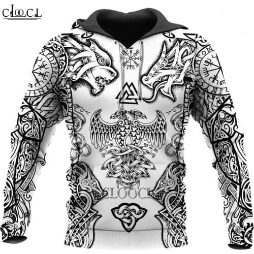 HX Fashion Viking Odin Style Hoodie Sweatshirts 3D Printed Oversized Men Women Casual Long Sleeve Pullover Pattern Hoodies