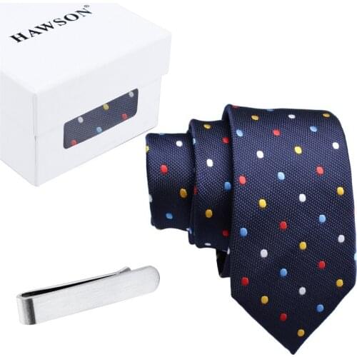 HAWSON Tie Set with Men Necktie 2 inch 2.5 inch and Tie Bar Clip 1.37 inch for Business Wedding, Mens Accessory