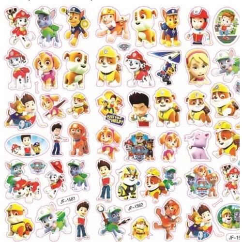 Paw Patrol Stickers Anime Figure Chase Marshall Skye Rubble Toys Children Room DIY Deco 3D Sticker Kindergarten Cartoon Sticker