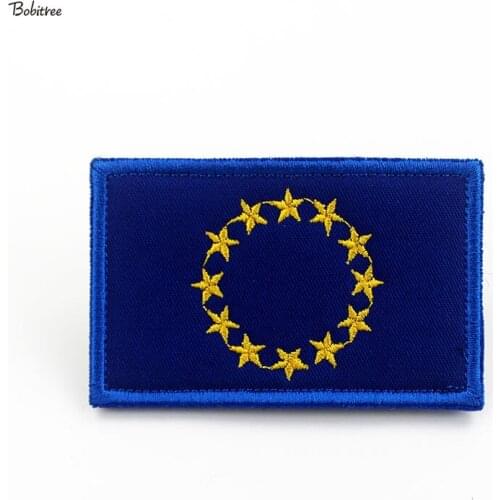 EU Flag Patch with Hook Loop European Union Banner Badge Armband Stickers For Backpack Cap Uniform Decoration