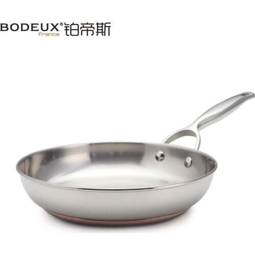 Bodeux platinum royal flat pan buzhanguo frying pan stainless steel coating cooker general wok