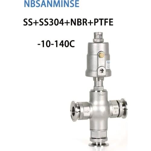 JDF1200S015 Stainless Steel SS304 Actuator Two Position Three Way Air Controlled Angle Seat Valve for package machine