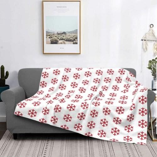 Christmas Snowflake Blankets Fleece Summer Frozen Portable Super Warm Throw Blankets for Bed Outdoor Plush Thin Quilt