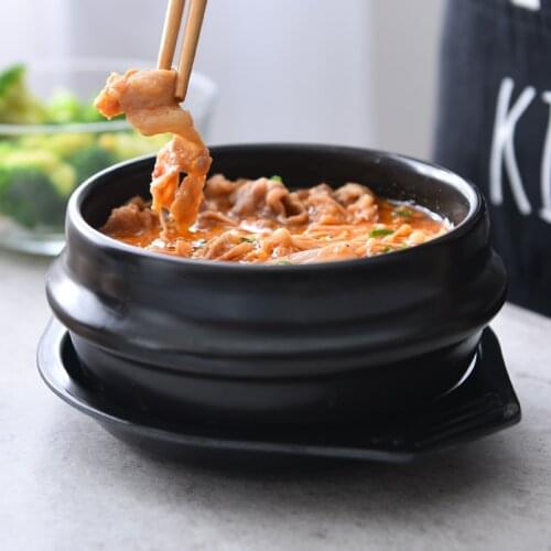 Special rice mixing Korean stone pot fish pickle soup bowl high temperature ceramic casserole earthenware cooking pot stew pan