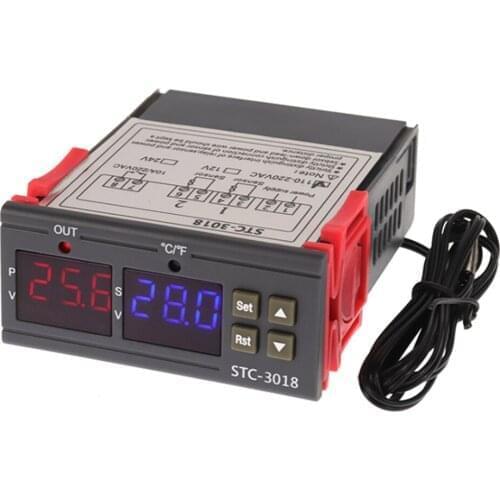 STC-3018 Digital Temperature Controller Intelligent NTC Sensor Temp Control Thermostat for Freezer Fridge Hatching