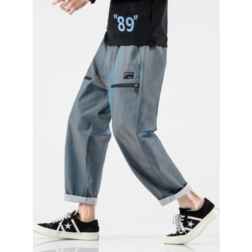 Streetwear Mens Hip Hop Sweatpants Reflective Man Jogging Pants Casual Trousers 2020 Fashion Harem Pants Men New Dropshipping
