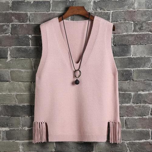 Woman Jacket Vest Spring V-neck Womens Winter Short Knitted Sweater Vest Chaleco Mujer