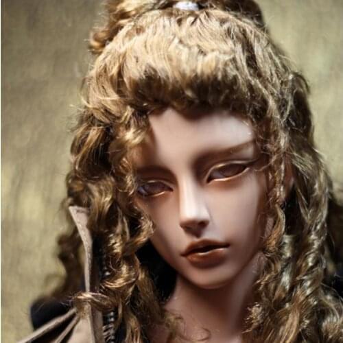 1/3 BJD Wig Doll Accessories Hair Wig High Ponytail Reveal Forehead Retro Vintage Style Princess Head Curly Hair