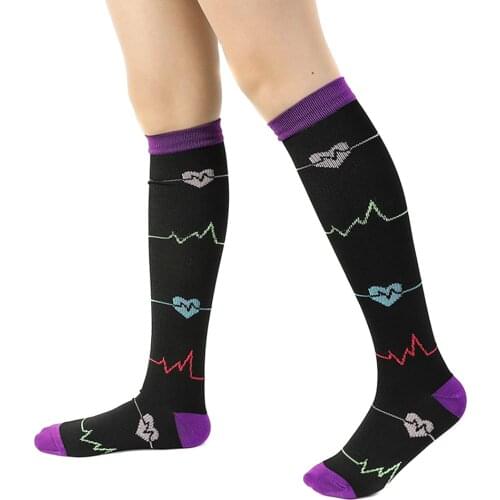 1pair Women Men Compression Socks Ladies Knee High Stocking Long Running Sports Soccer Socks Fashion Stocking Chaussette Femme