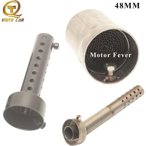 1PC Catalyst Steel Elbow Muffler Exhaust Motorcycle DB Killer Adjustable Silencer Slip on Muffler 48MM Pipe Adapters Escape