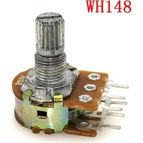 10PCS/LOT single league potentiometer B10K three feet 10 k 15 mm horizontal WH148 short shank
