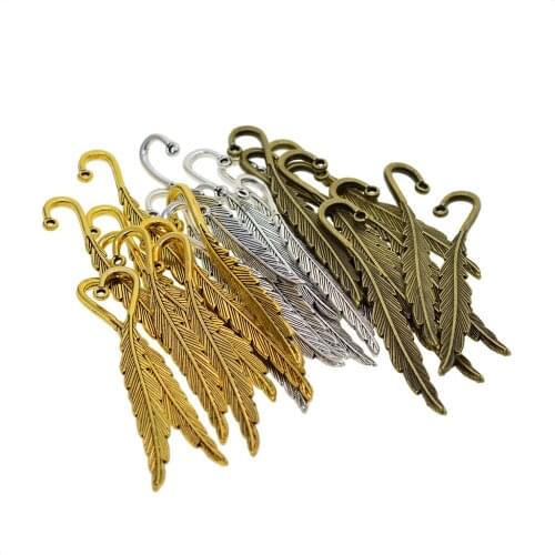 130Pieces Bronze Silver Vintage Alloy Bookmarks With Hole For Jewelry Making