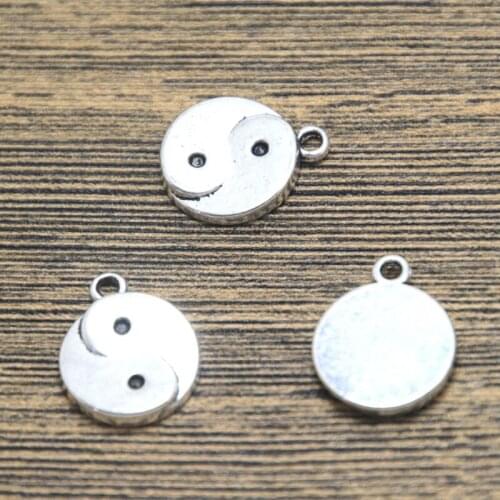 15pcs--Yin Yang charms, Antique Tibetan silver tai chi Charm Pendant 18x15mm