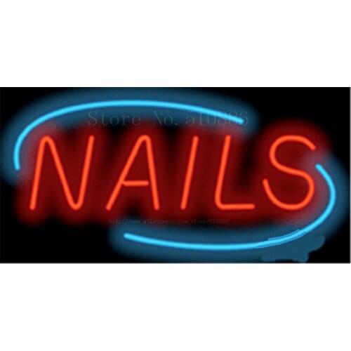 17*14" Nails Super Sized NEON SIGN REAL GLASS BEER BAR PUB LIGHT SIGNS store display beauty Restaurant Shop Advertising Lights