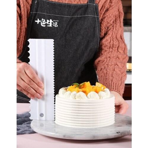 4PCS/set Cream Scraper Irregular Teeth Edge Spatulas Cake Baking Scraper Fondant Cake Slicer Pastry Cutters Tools DIY Decorating