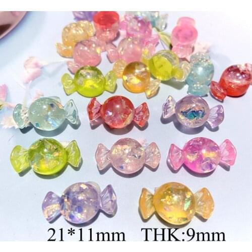 40Pcs/lot Mixed Color Sequin Candy Sweet Figurine Miniature Home Decor Jweelry Making Magnet Crafts Phone Case DIY Accessories