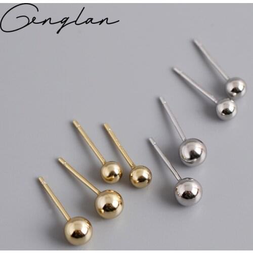 5mm Bead Stud Earrings for Women Elegant Wedding Jewelry Gold Earring Minimalist Jewelry pendientes Brincos