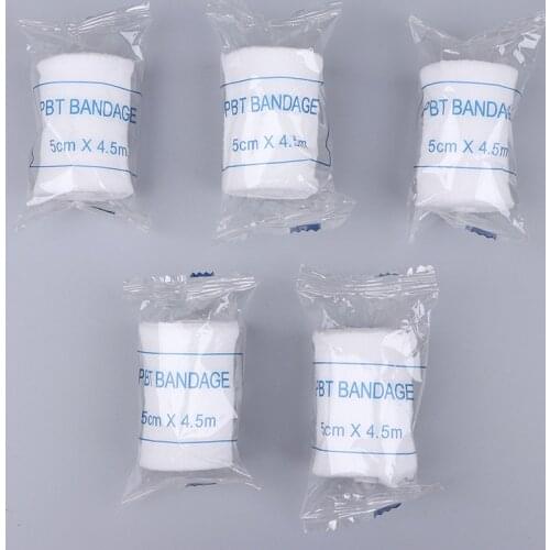 6 Rolls/lot 5cmx4.5m PBT Elastic Bandage First Aid Kit Gauze Roll Wound Dressing Medical Nursing Emergency Care Bandage