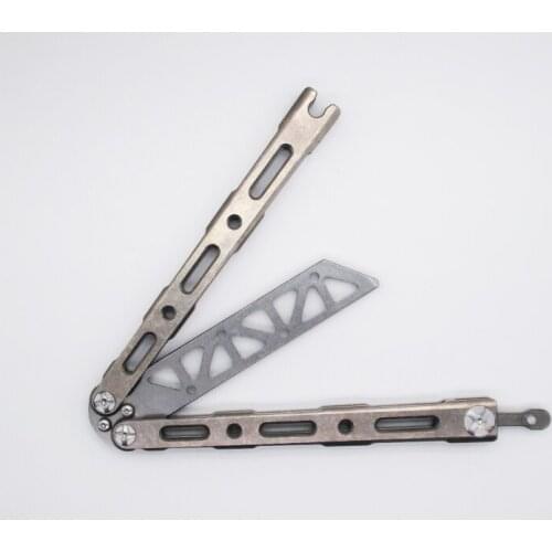 87 Butterfly Trainer Knife D2 Blade Titanium Handle Jilt Knife Camping Hunting Hiking Knife tactical Folding Protable Knife