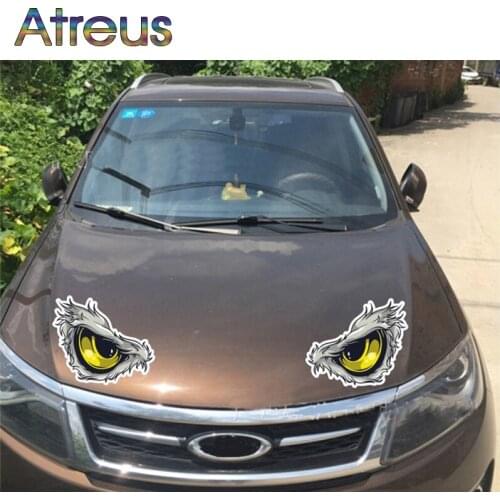 Atreus 2pcs Car Styling 3D Eagle Eyes Stickers For Suzuki Grand Vitara Lada Priora Kalina Jeep Renegade Mitsubishi Outlander