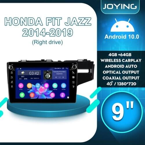 Accessories 1din Android 10 Car Stereo Radio Auto Head Unit Carplay 9"For Honda Fit Jazz 2014 2018 Multimedia Player Right Drive