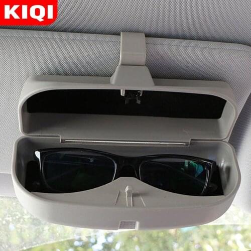 KIQI Car Glasses Holder Sunglasses Case for Mitsubishi Outlander Lancer EX ASX Pajero Sport EVO 2005 - 2021 Accessories
