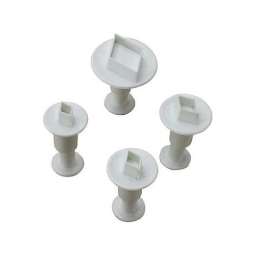 Free shipping 4PCS Diamond Shape Fondant Cutter Set Plunger Cake Mold Mould Tool Decorating