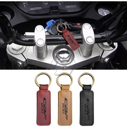 For Honda CBF600 CBF 600 Key Motorcycle Keychain Cowhide Key Ring