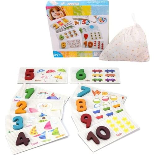 Infant Digital Toy Set Baby Learning Math Card Fun Taste Digital Cognitive Mathematics Early Education 3-6 Years Old Children