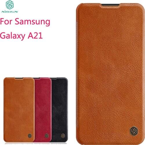New 2020 For Samsung Galaxy A21 Case NILLKIN Wallet Leather Flip Case For Samsung Galaxy A21 Cover High Quality Leather Case