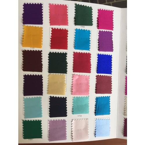 Howmay 100% pure silk charmeuse satin fabric 30m/m 114cm color chart especially heavy weight for dress or cheongsam multicolor