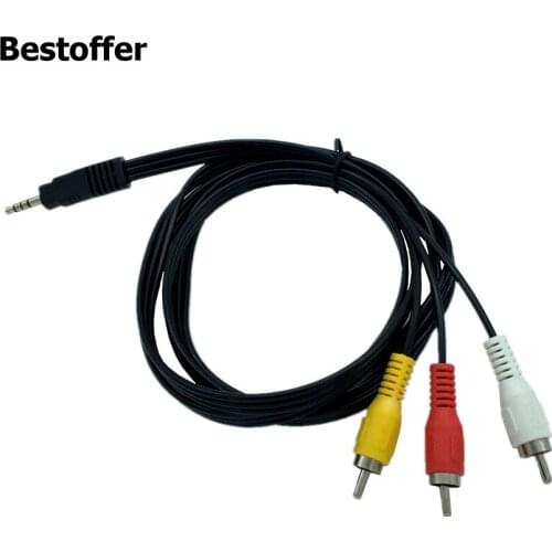3.5mm Male Jack 4Port to 3-RCA Adapter Audio Stereo Extension Cable 1.5M