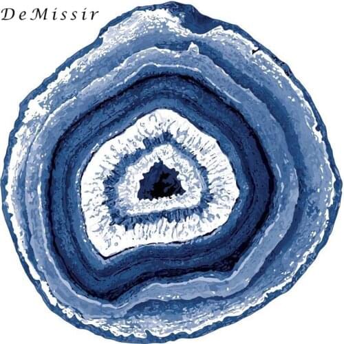 DeMissir Blue Wood Grain Pattern Round Carpet Diameter 60~180/200cm Large Floor For Living Room Anti-Slip Rug tapete quarto