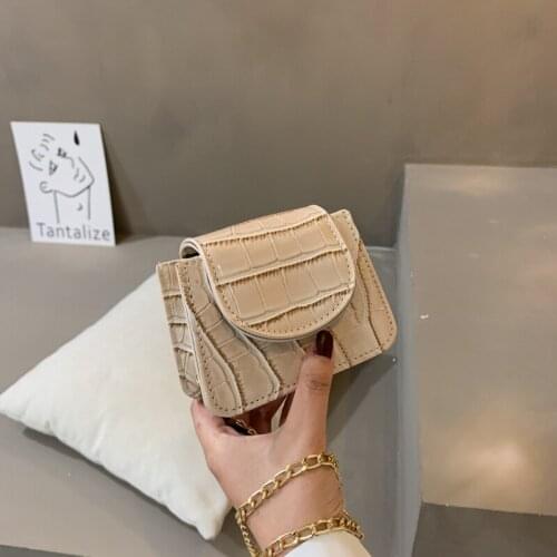 2021 New Trendy All-match Crossbody Bag Mini Stone Texture Small Bag Western Style Chain Bag Small Square Bag