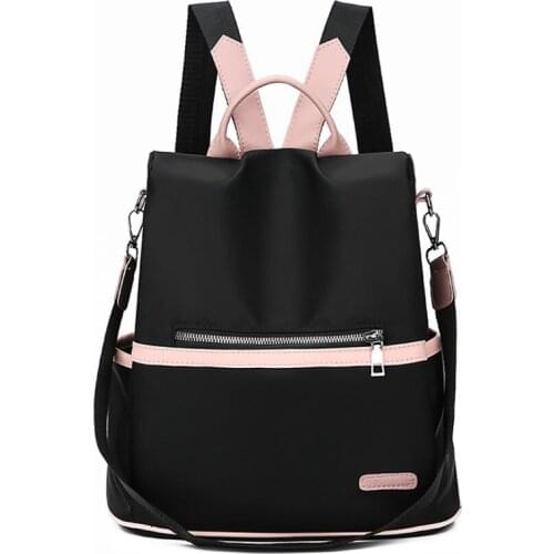 Nylon School Bags for Teenage Girls High Quality Fashion Travel Tote Packbag 2021 Casual Oxford Backpack Women Black Waterproof