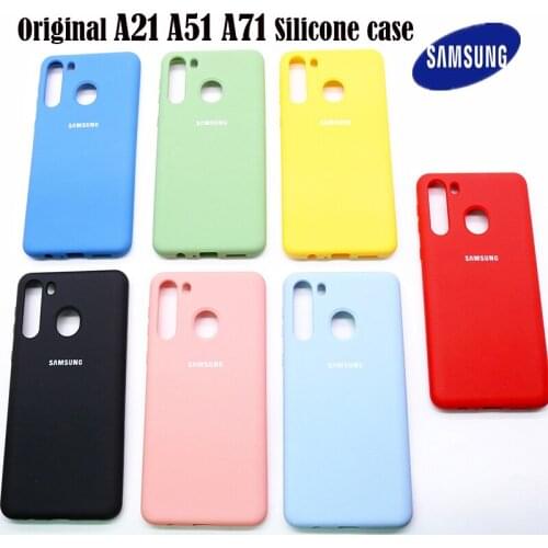 Original Samsung A21 a51 a71 soft Liquid Silicone Case Protective Back Door Housing Cover For Galaxy a21 A51 A71