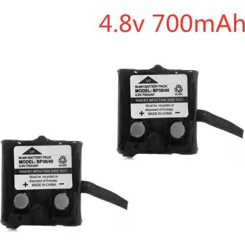 2pcs/lot NI-MH 4.8V 700mAh rechargeable Battery Pack For Uniden BP-38 BP-40 BT-1013 BT-537 GMR FRS 2Way Radio battery