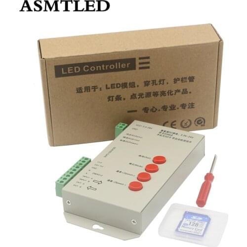 T1000S Pixels DMX 512 Controller 256G SD Card WS2801 WS2811 WS2812B LPD6803 LED Strip DC5-24V T-1000S RGB full color Controller