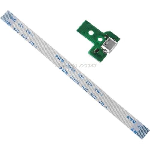 USB Charging Port Board With 12 Pin Flex Cable For JDS-030 PS4 Controller Oct18 Dropship