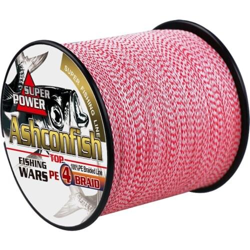 Never faded red and white braided fishing line 4Strand 2-100LBS 500m 1000m 1500m 2000m super pe wire carp fishing cord saltwater
