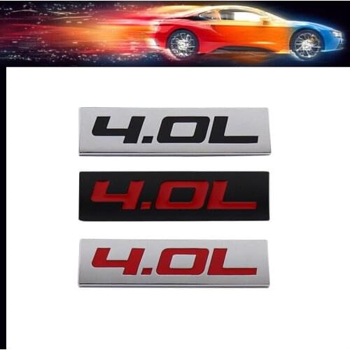 Premium 4.0L 4.0 L car Engine Hood Fender trunk Tail Rear Bonnet Nameplate Decal Emblem Badge Sticker for Universal