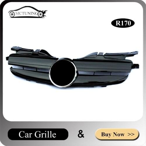 For SLK CLASS R170 Mesh grille ABS Material 1996-2005 Front Racing Grills Replacement Front Grille Front Bumper