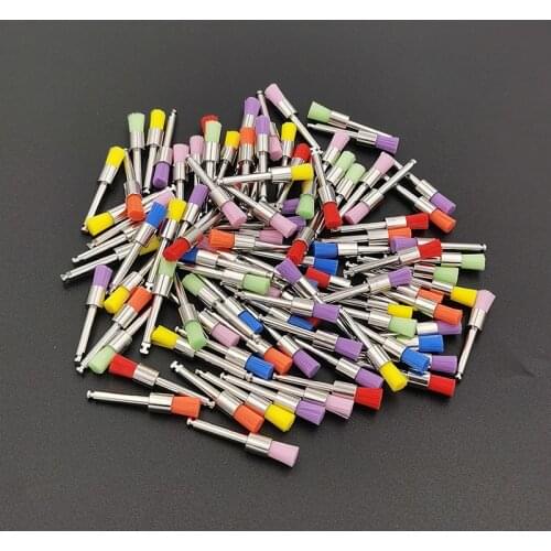 100pcs/Box Dental Nylon Polishing Brushes Flat Shape Latch Type (RA) Flat Polisher Prophylaxis Brushes Dental Lab Materials
