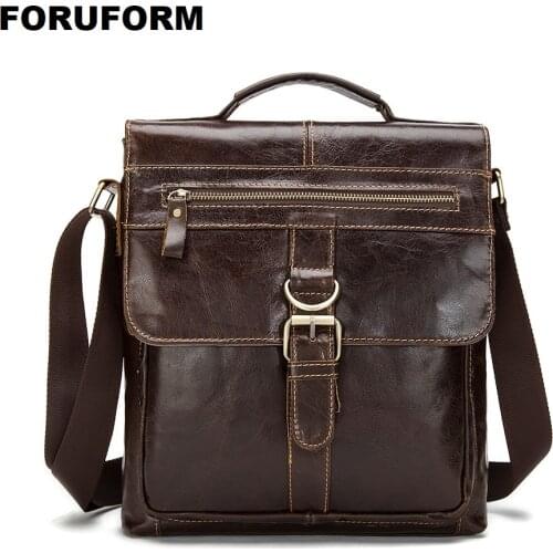 Man Vertical Genuine Leather Bag Men Messenger Commercial mens Briefcase Designer Handbags Casual Business Shoulder Bags LI-874